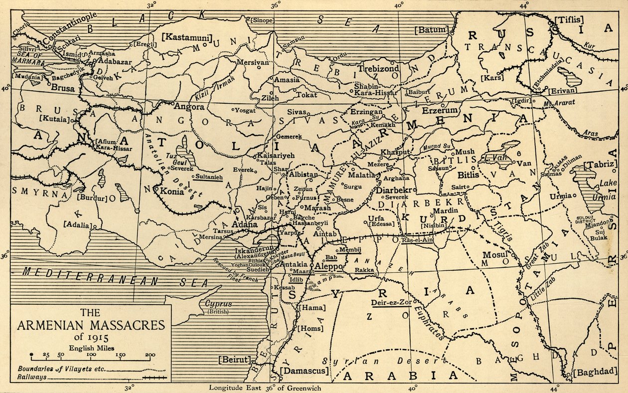 Os massacres armênios de 1915, Primeira Guerra Mundial, c1920. de Unbekannt