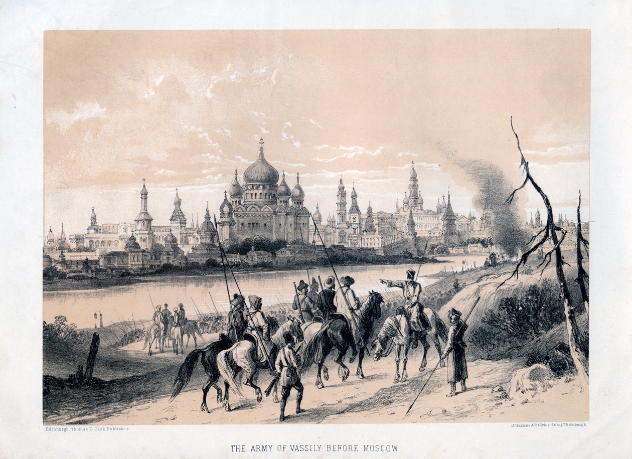 O exército de Vassily antes de Moscou, século XIX de Unbekannt