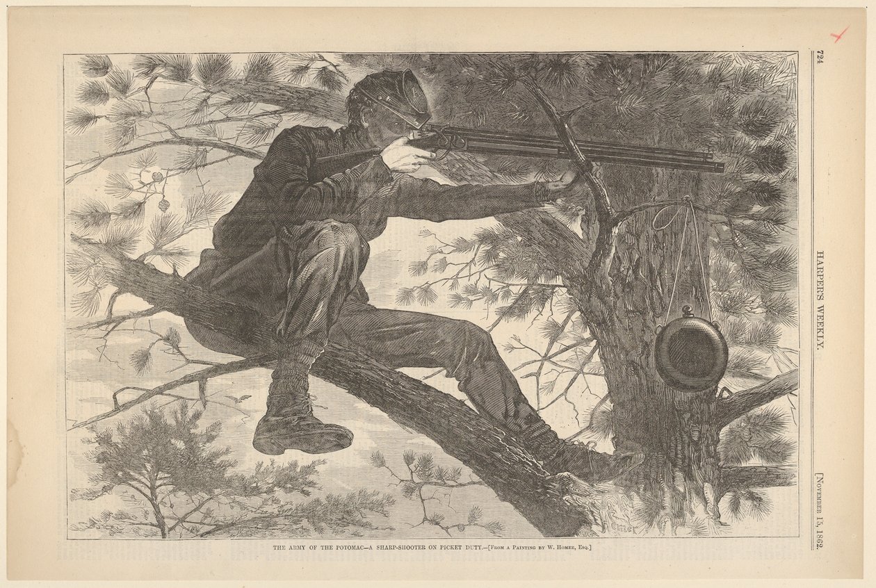O Exército do Potomac - um atirador afiado no Haras Duty Picket Weekly, Vo ..., 15 de novembro de 1862. de Unbekannt