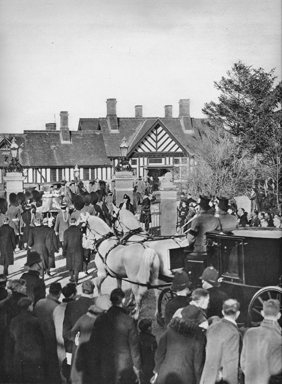 A chegada do caixão do rei Georges na estação Wolferton, 1936 de Unbekannt