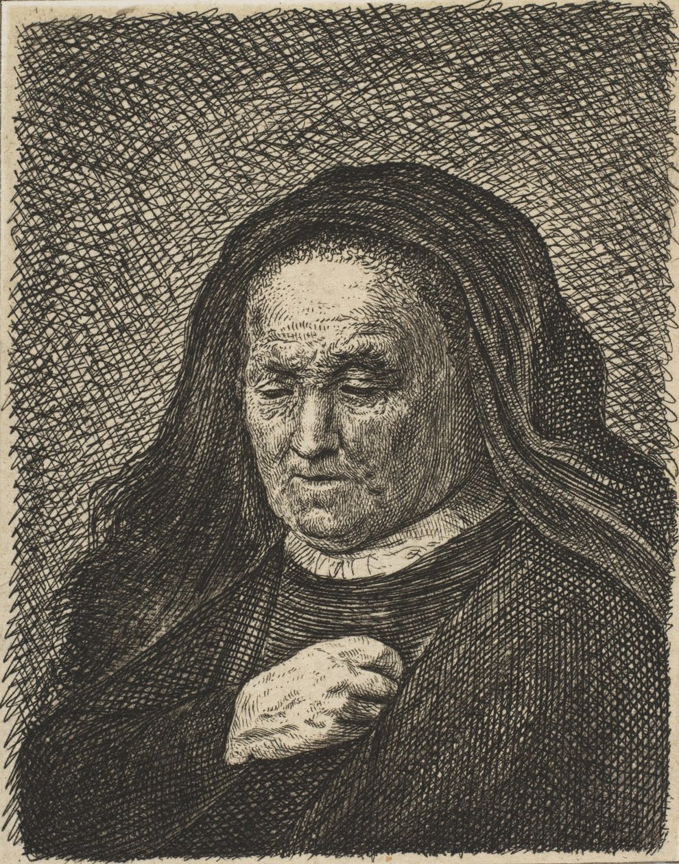 A Mãe do Artista com a Mão no Peito, Século XVIII., Século XVIII. de Unbekannt