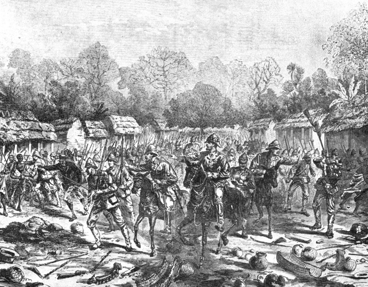 A expedição Ashanti, 1873-74: Sir Garnet Wolseley entrando em Kumasi, 4 de fevereiro de 1874, 1901. de Unbekannt