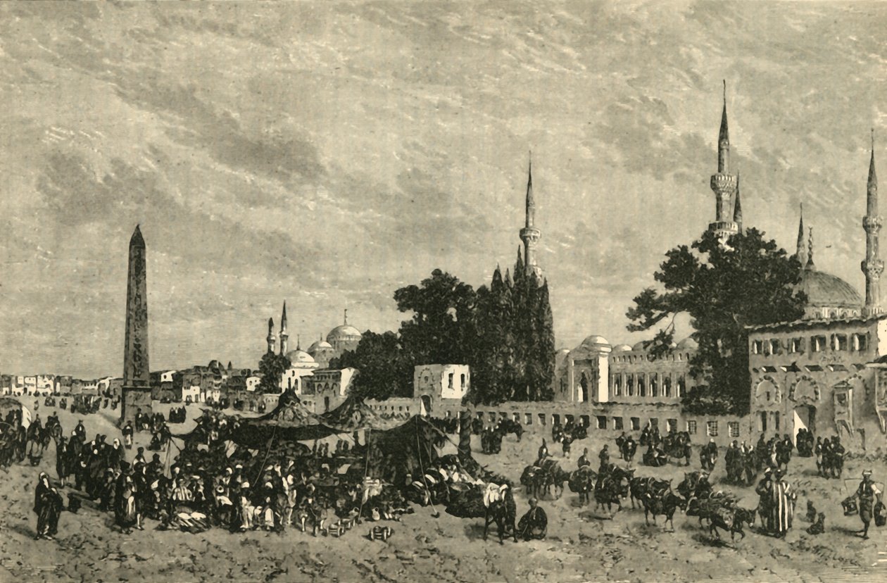 O At-Meidan - Hipódromo Antigo - Com Coluna de Teodósio, Constantinopla, 1890. de Unbekannt