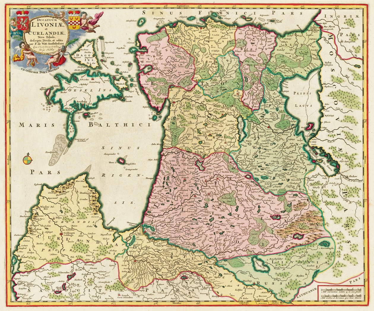Do Mar Báltico: ducatus Livonia e Curlandiae Nova, 1705 de Unbekannt