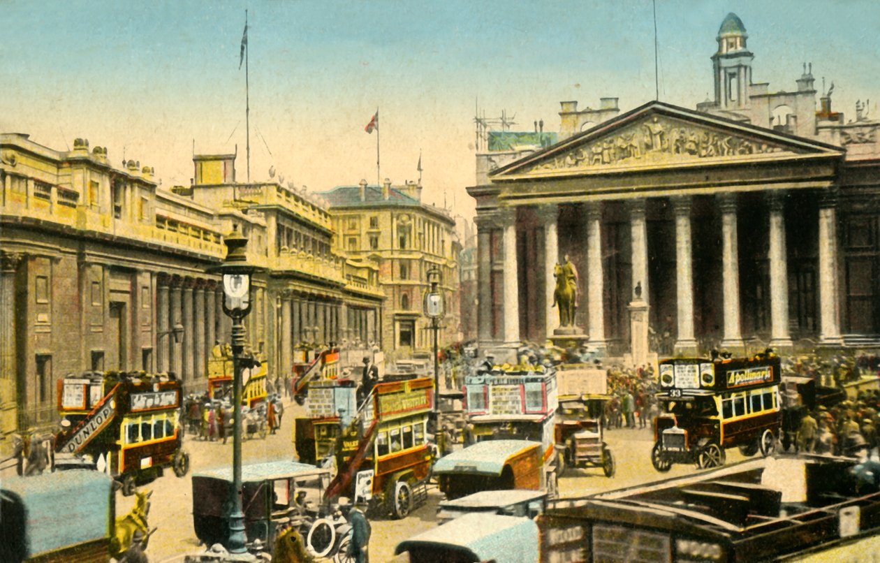 Banco da Inglaterra e Royal Exchange, Londres, c1910. de Unbekannt