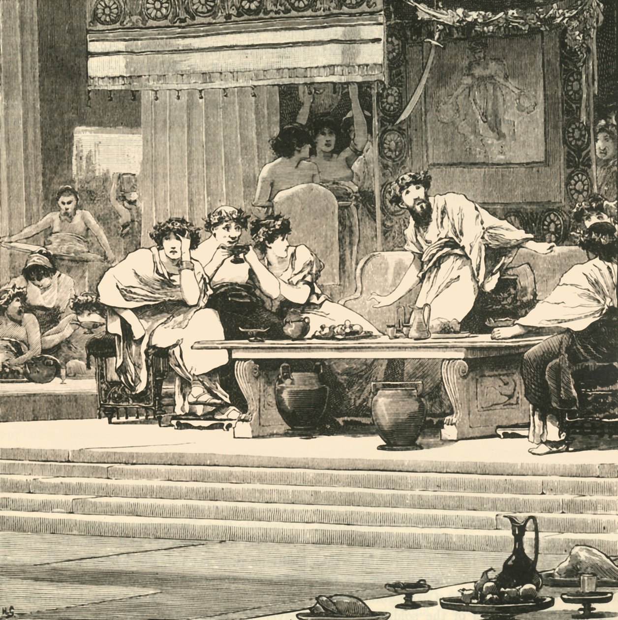 O banquete de Dâmocles, 1890. de Unbekannt