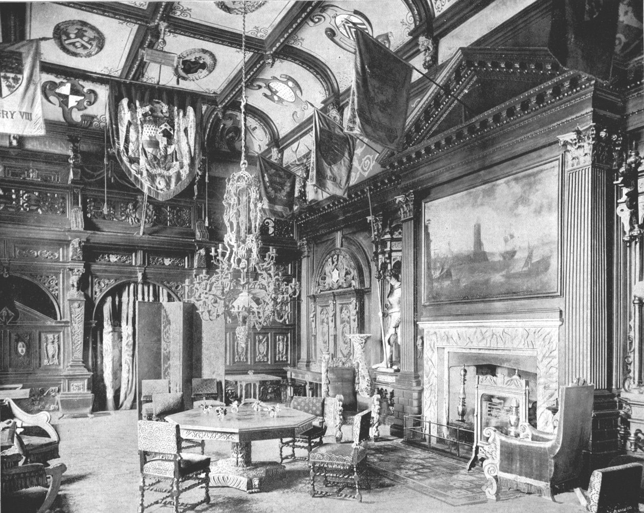 O salão de banquetes, Knebworth House, Hertfordshire, 1894. de Unbekannt
