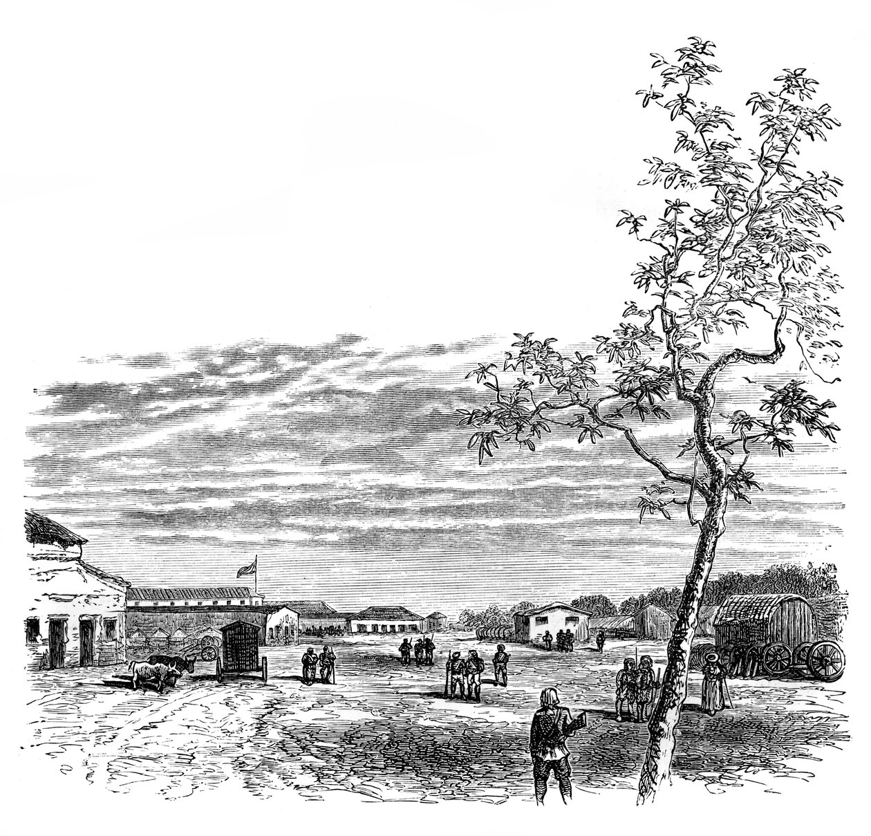 O quartel em Meerut, Índia, c1850s, 1888 de Unbekannt