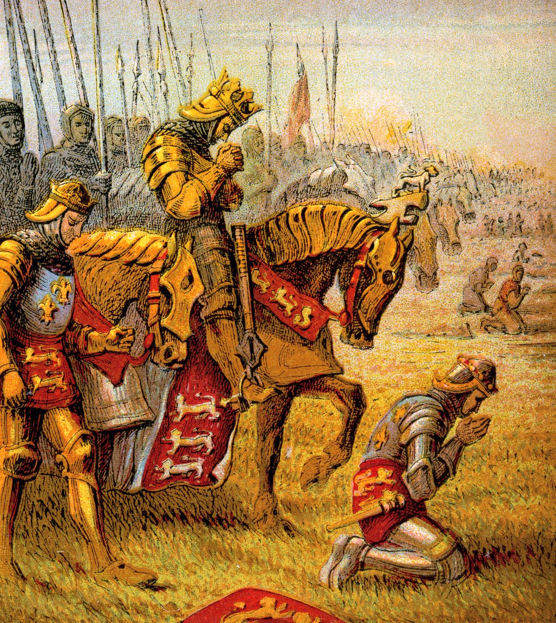 A Batalha de Agincourt, 1415, c1850 de Unbekannt
