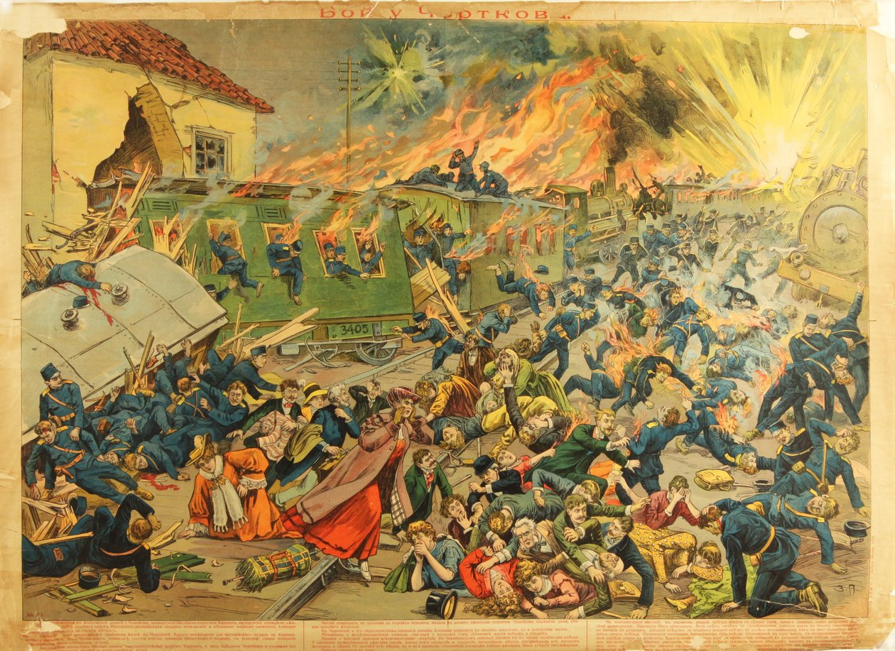 A batalha em Czortkow, 1914 de Unbekannt