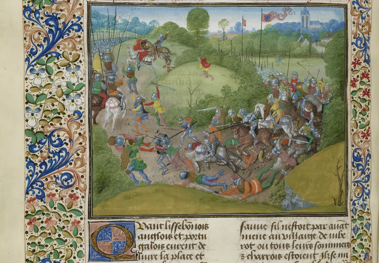 A Batalha de Aljubarrota em 14 de agosto de 1385, ca 1470-1475. de Unbekannt