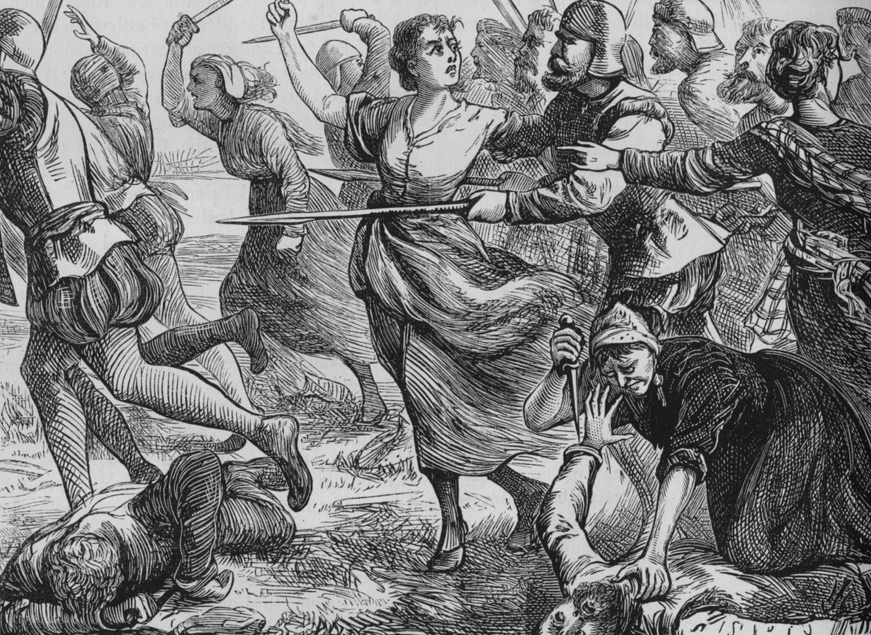 A Batalha de Ancrum Moor, 27 de fevereiro de 1545, c1880 de Unbekannt