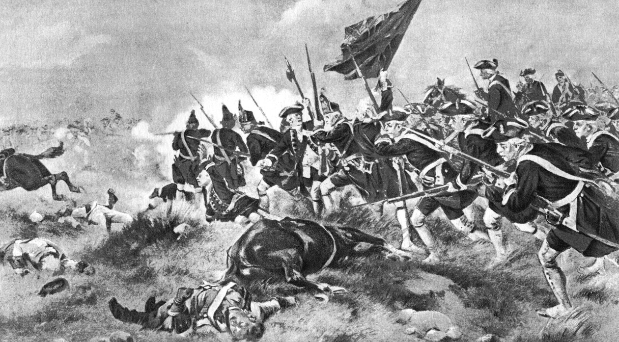 A Batalha de Dettingen, 16 de junho de 1743, 1910 de Unbekannt