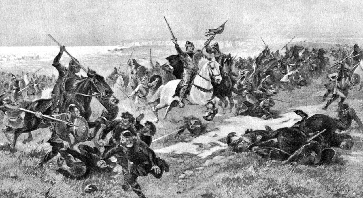 A Batalha de Hastings, 14 de outubro de 1066, 1910 de Unbekannt