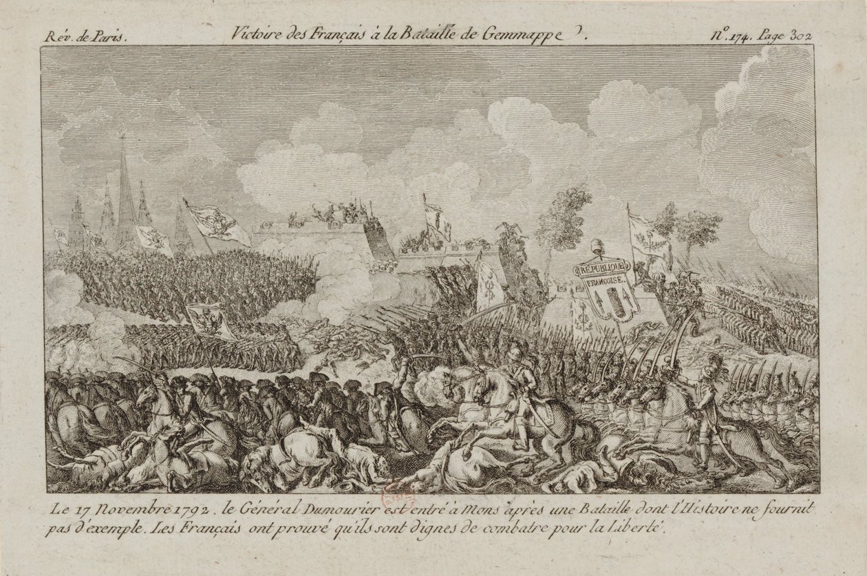 A Batalha de Jemappes, 1792. de Unbekannt