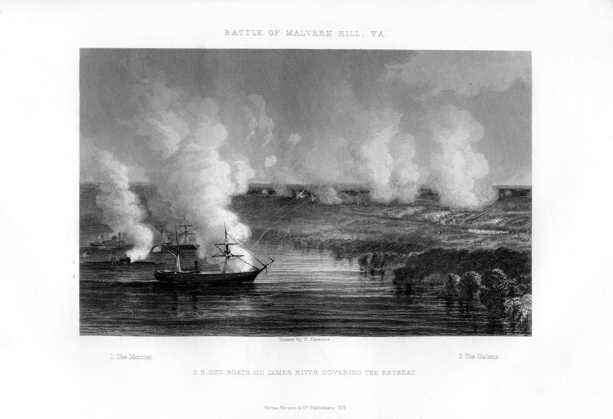 A Batalha de Malvern Hill, Virgínia, 1 de julho de 1862 1862-1867 de Unbekannt