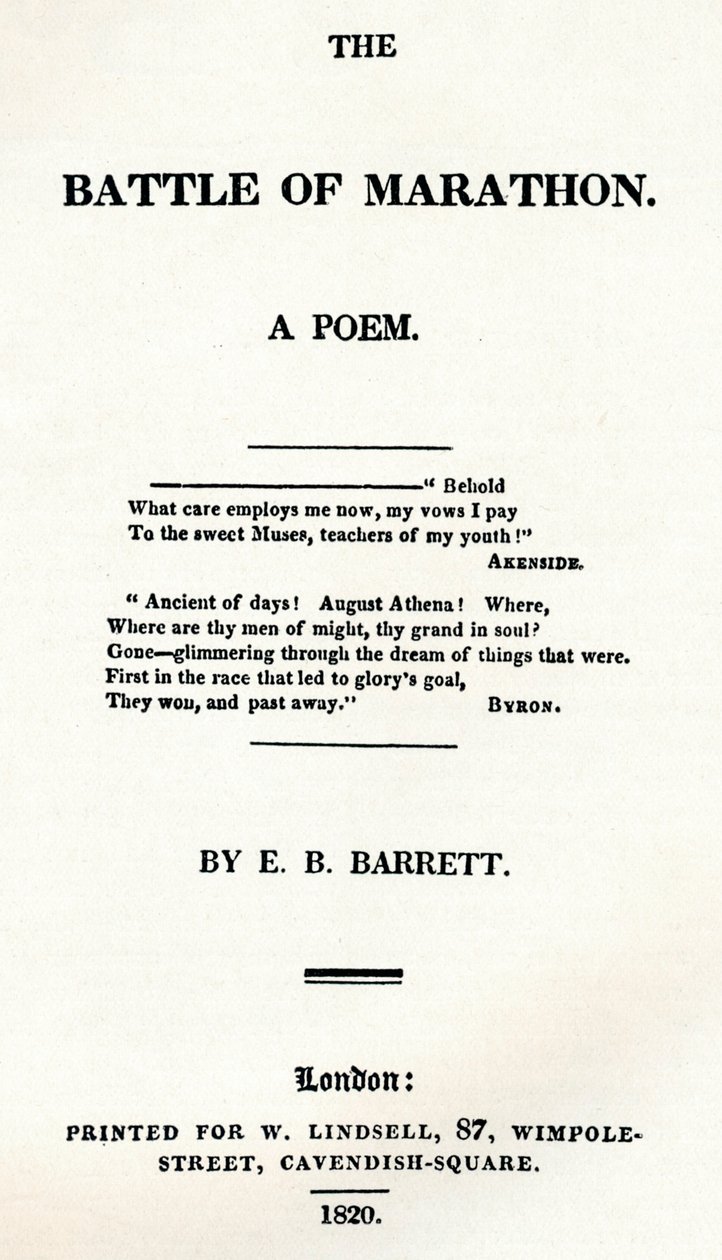 A Batalha da Maratona. Um poema, 1820 de Unbekannt