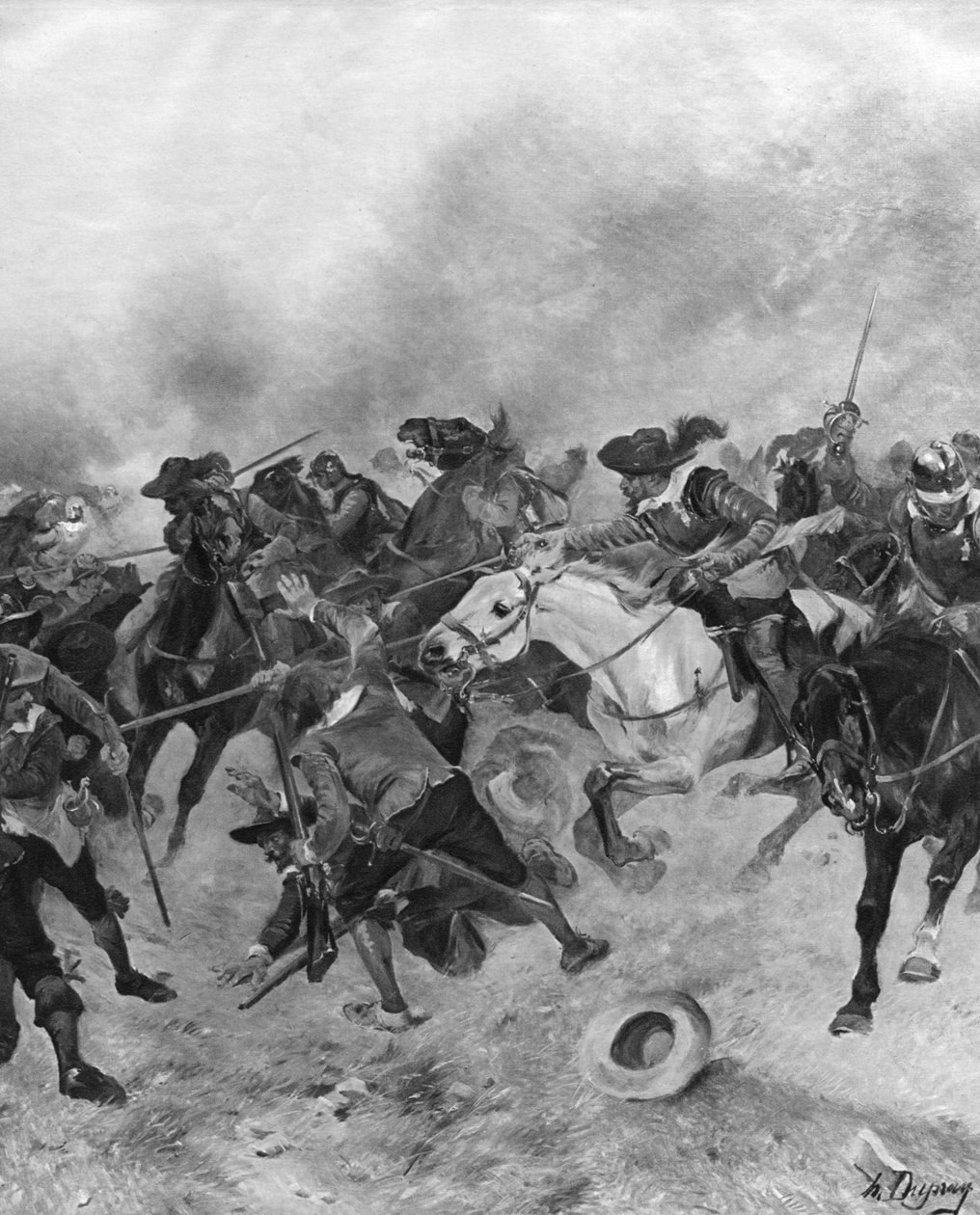 A Batalha de Marston Moor, 1644 de Unbekannt