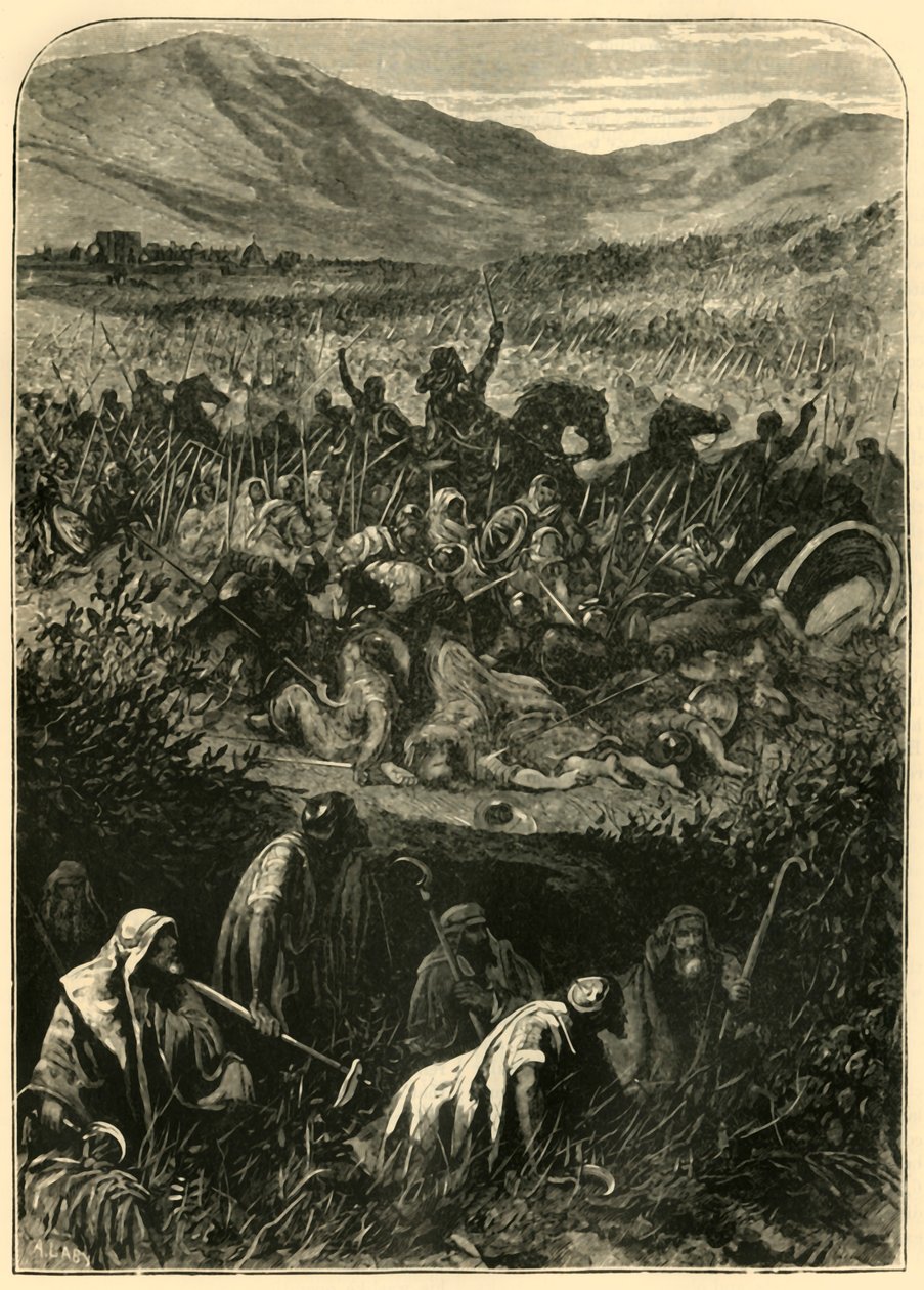 A Batalha de Michmash, 1890. de Unbekannt