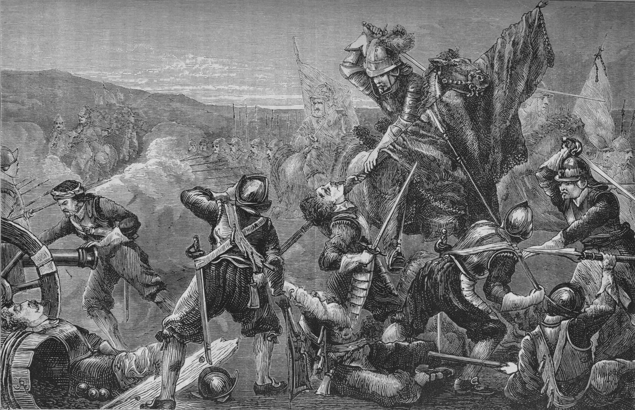 A Batalha de Naseby, 14 de junho de 1645, c1880 de Unbekannt