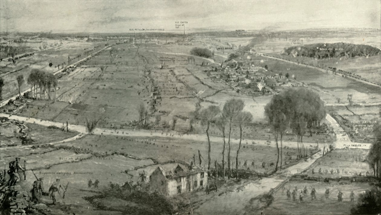 A Batalha de Neuve Chapelle, 1919. de Unbekannt
