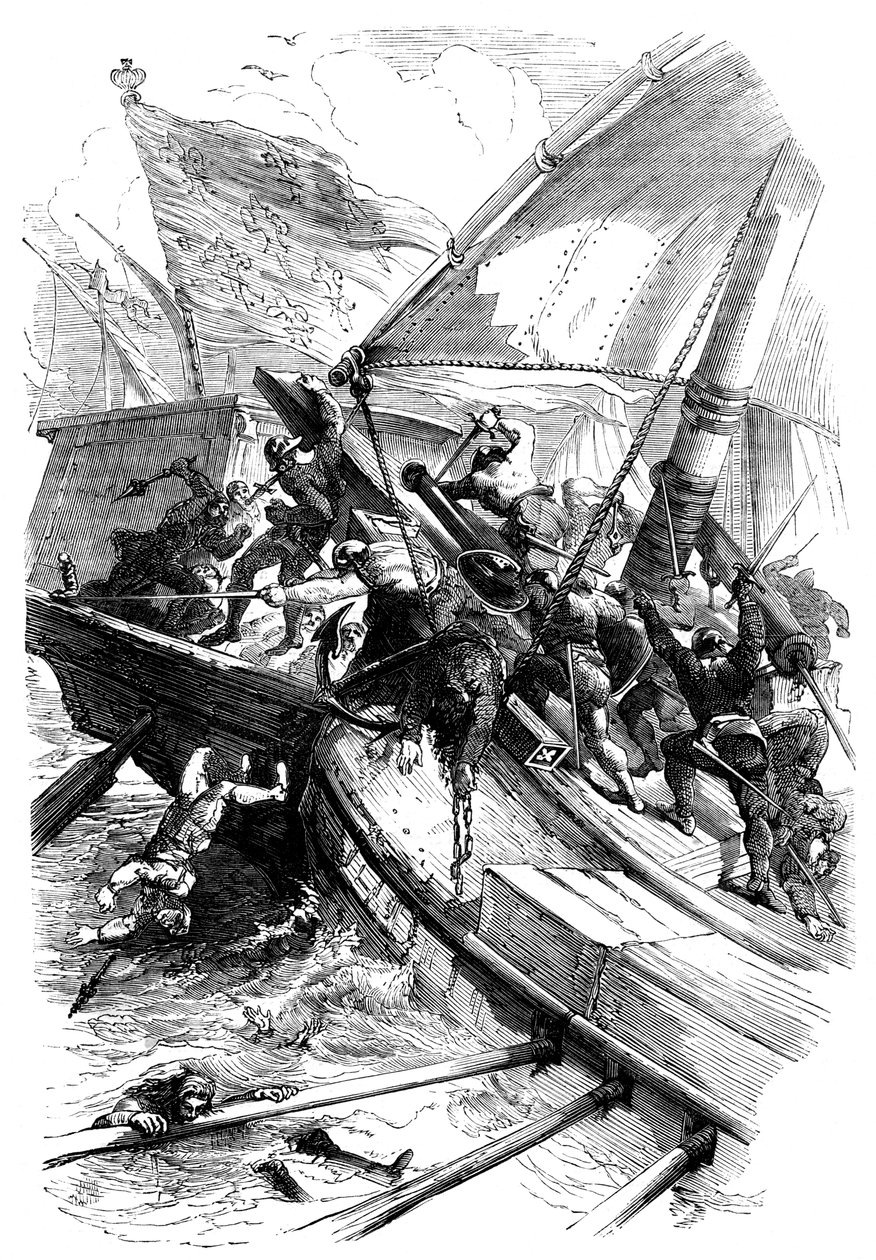 A Batalha de Sluys, 24 de junho de 1340 de Unbekannt