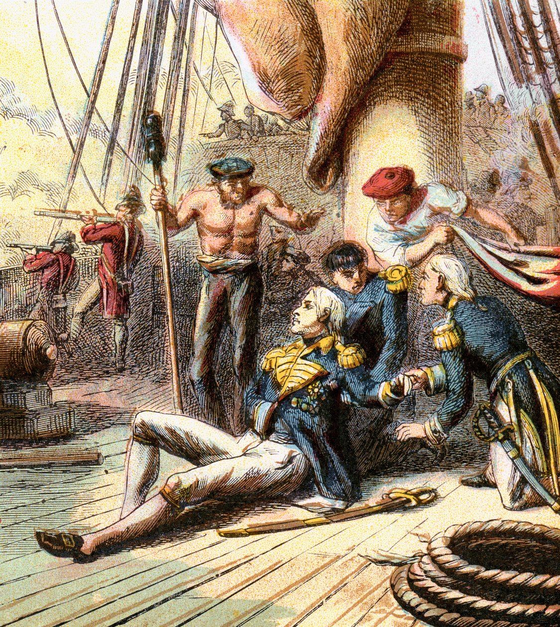 A Batalha de Trafalgar, 1805, c1850s de Unbekannt