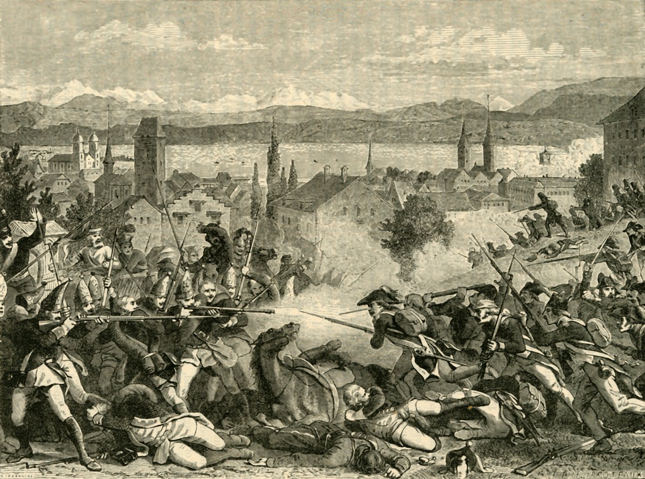 A Batalha de Zurique, 1799, 1890. de Unbekannt