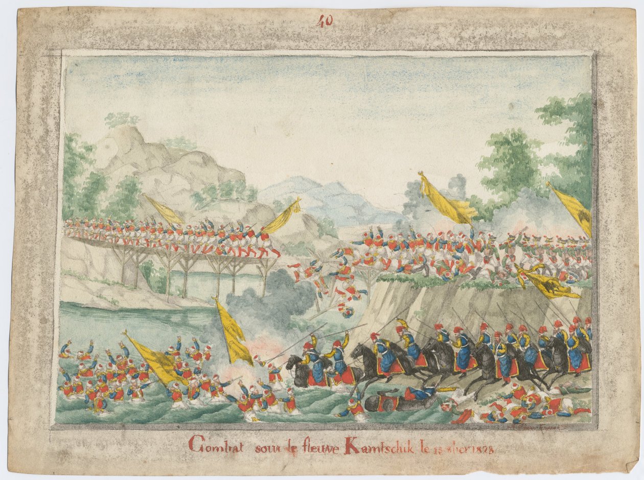 A batalha no rio Kamchik em 15 de outubro de 1828, 1829 de Unbekannt