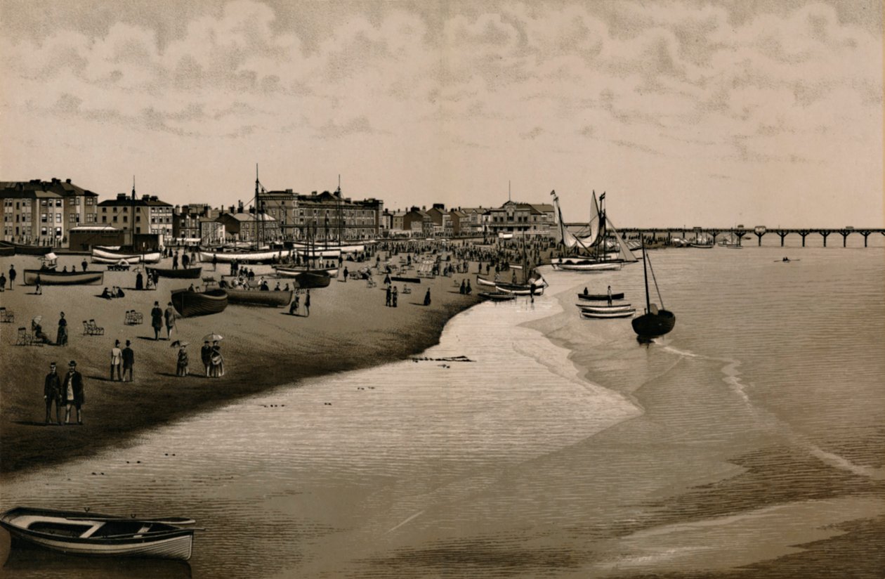 A praia, Yarmouth, c1880. de Unbekannt