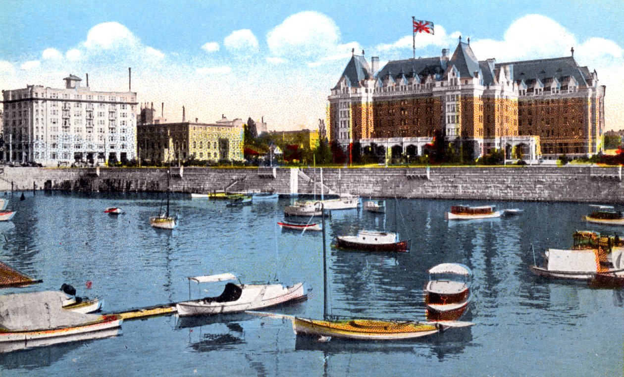 O edifício Belmont, Union Club e Empress Hotel, Victoria, Colúmbia Britânica, Canadá, c1900s de Unbekannt