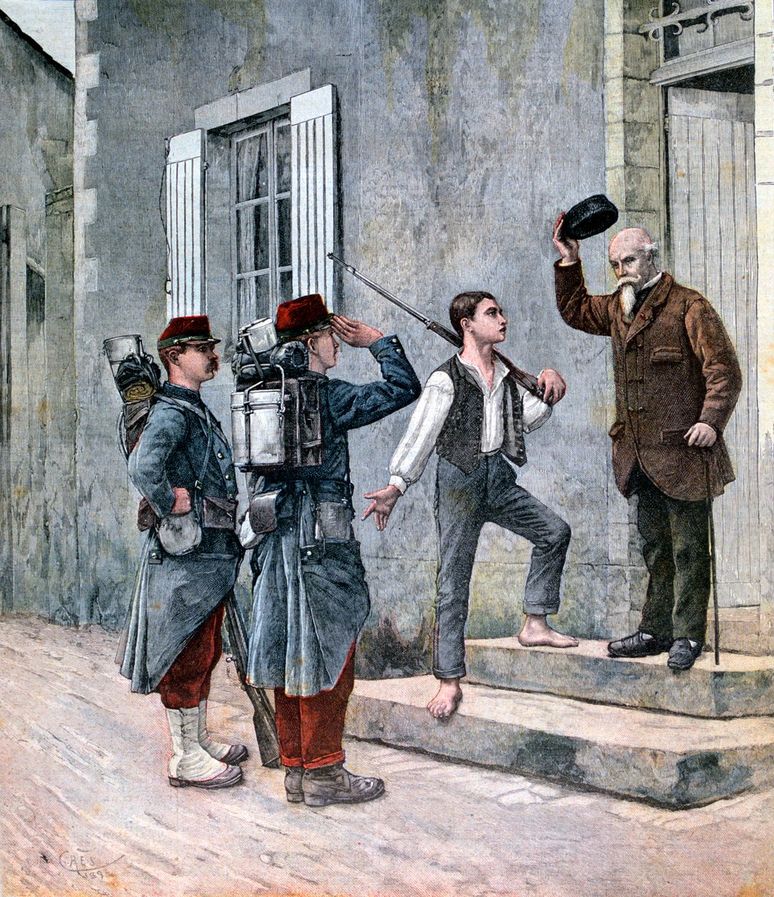 The Billet, depois de uma pintura de Cres, 1892 de Unbekannt