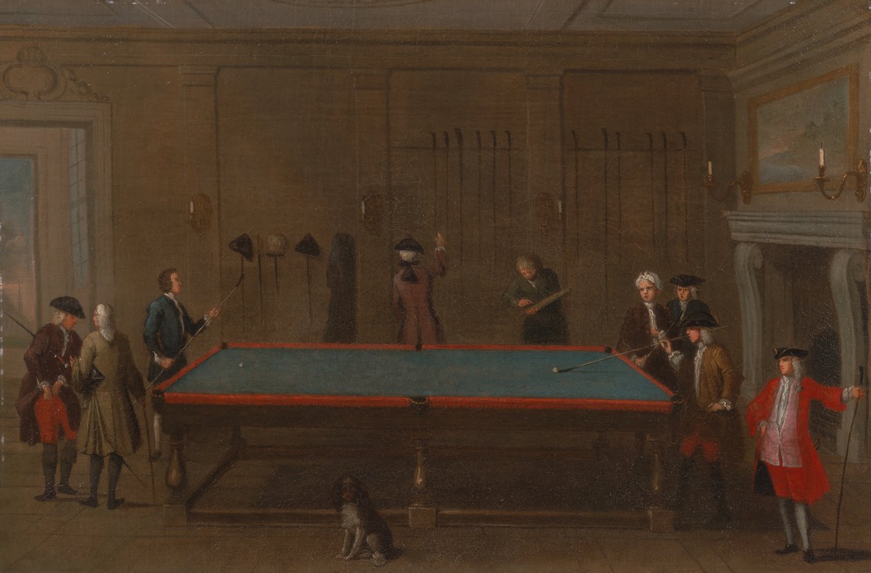 A Sala de Bilhar, c. 1725. de Unbekannt