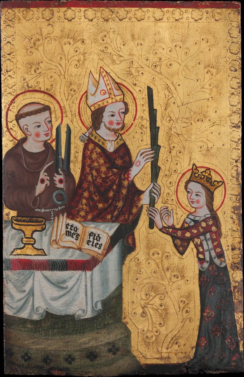 O Bispo de Assis dando uma palma a Santa Clara, ca. 1360 de Unbekannt