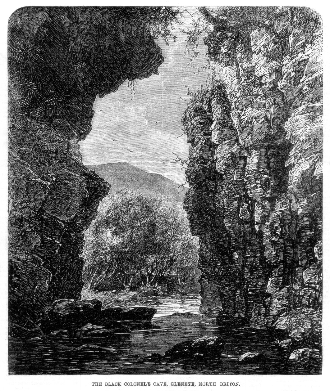 A caverna dos coronéis negros, Gleneye, Escócia, 1864 de Unbekannt