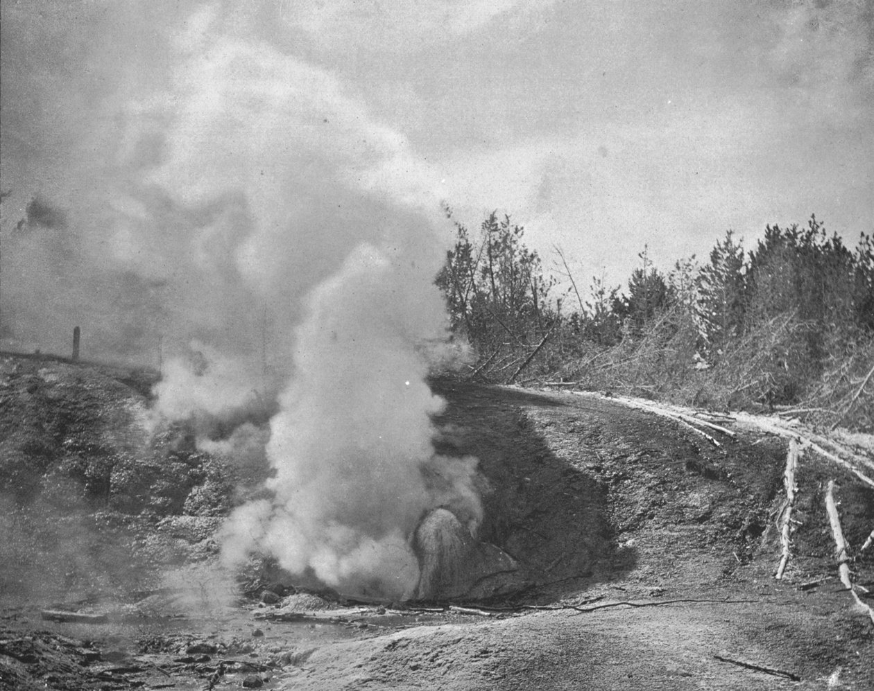 O Growler preto, Norris Geyser Basin, parque de Yellowstone, Montana, EUA, c1900. de Unbekannt