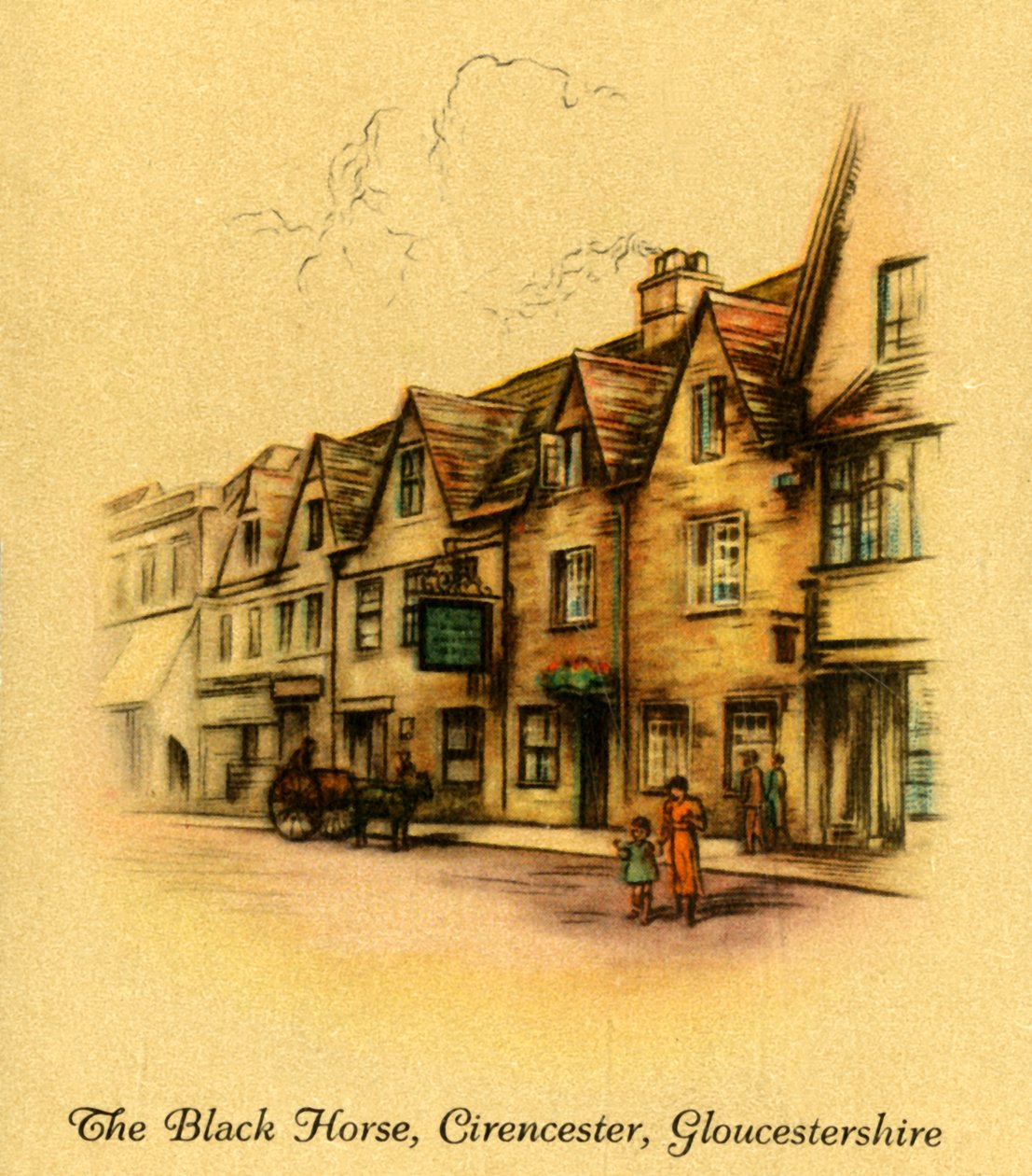 O cavalo preto, Cirencester, Gloucestershire, 1936. de Unbekannt