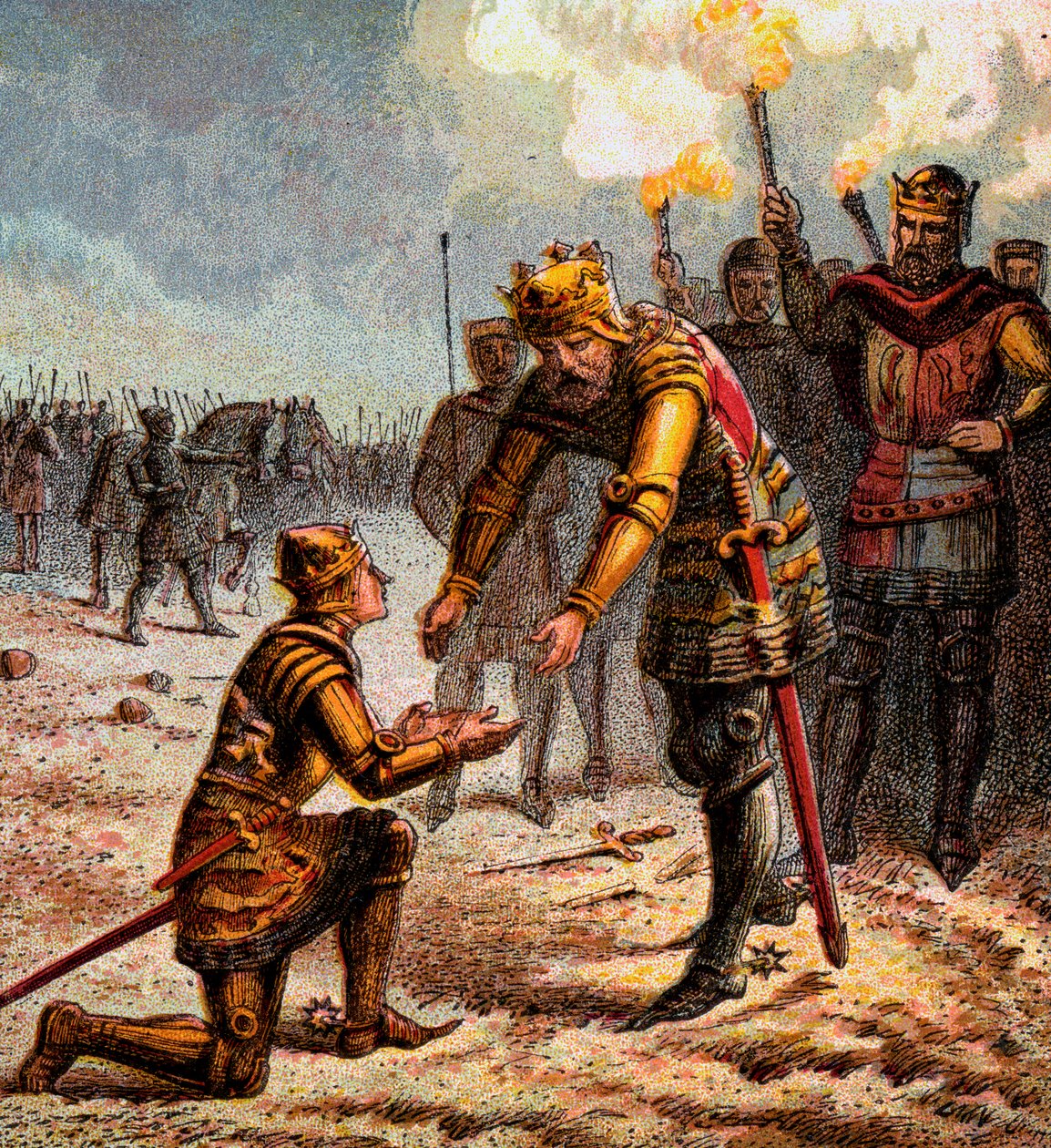 O Príncipe Negro em Crecy, 1346, c1850 de Unbekannt