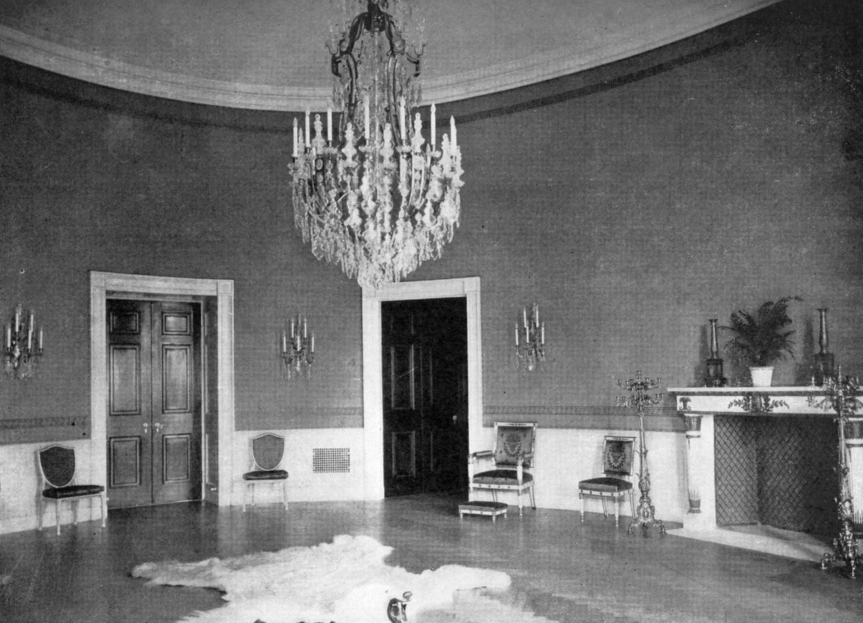 O Quarto Azul na Casa Branca, Washington DC, EUA, 1908 de Unbekannt