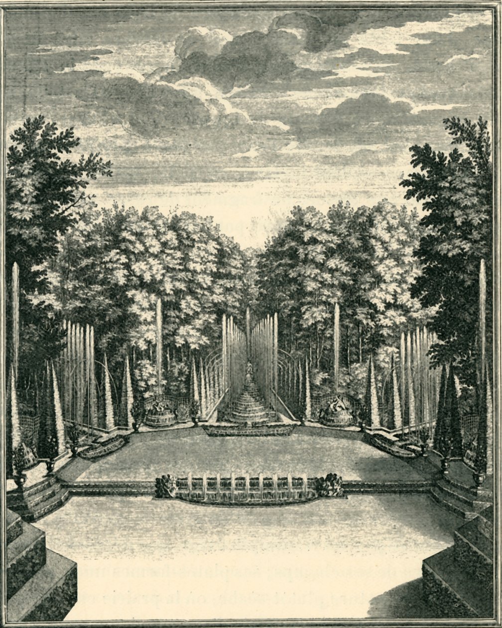 O Bosquet du Théâtre dEau nos jardins de Versalhes, França, 1903. de Unbekannt