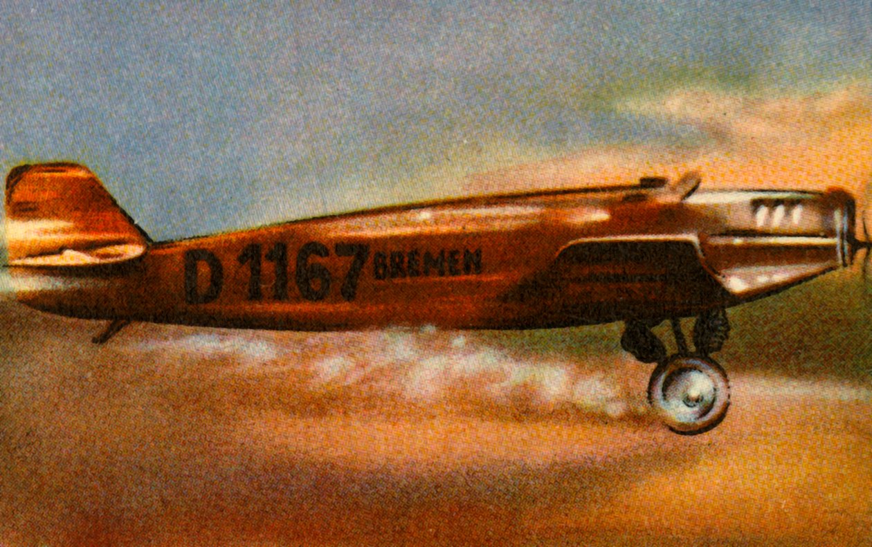 O Bremen Junkers W 33 deixa o Aeródromo de Baldonnel, Irlanda, 12 de abril de 1928, 1932. de Unbekannt