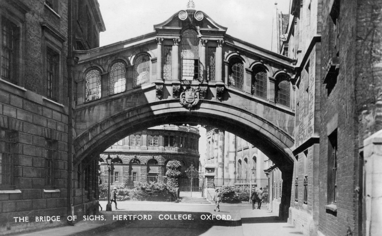 A Ponte dos Suspiros, Hertford College, Universidade de Oxford, Oxford, início do século XX de Unbekannt