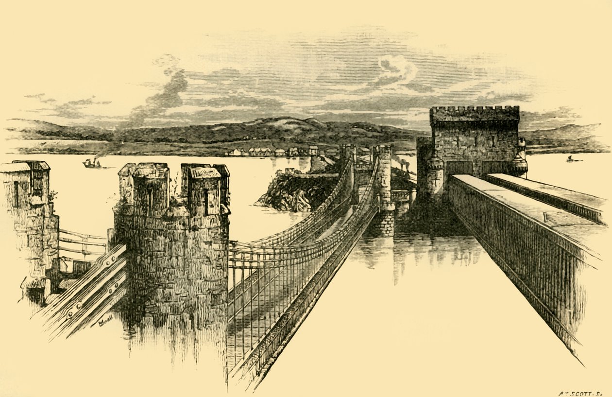 As pontes, do castelo de Conway, 1898. de Unbekannt