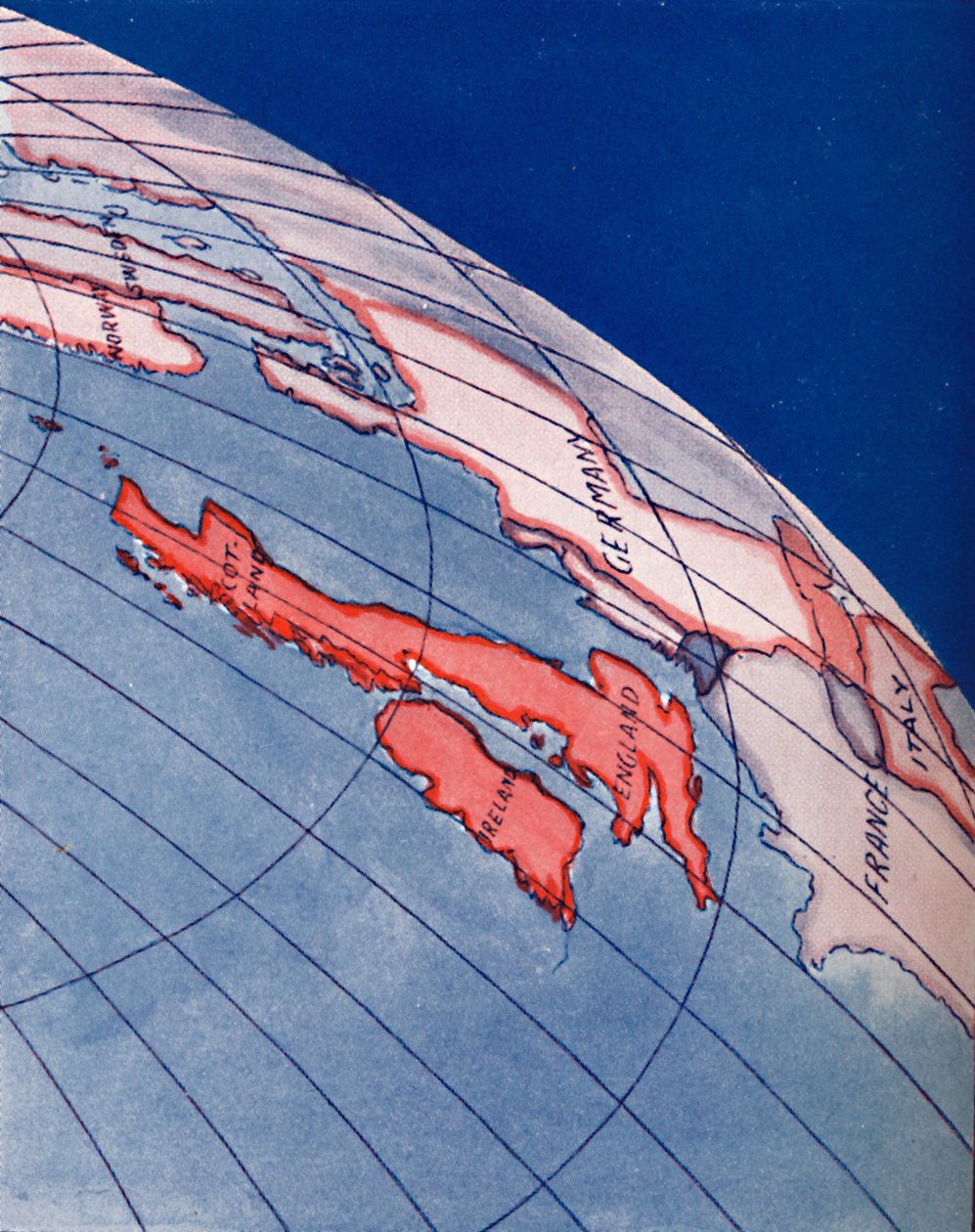 Ilhas Britânicas e Norte da Europa às 18h do dia de verão de 1935 de Unbekannt