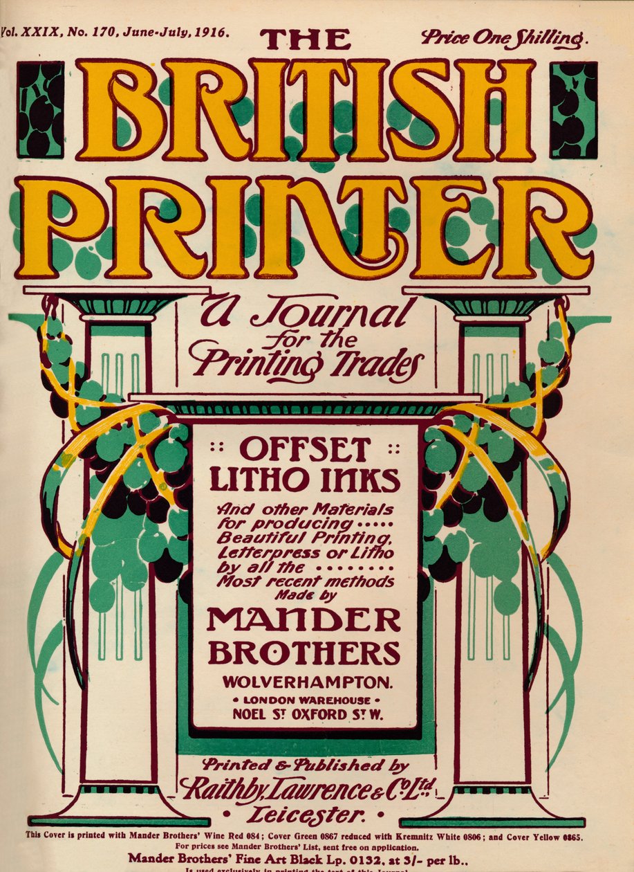 The British Printer - anúncio, 1916 de Unbekannt