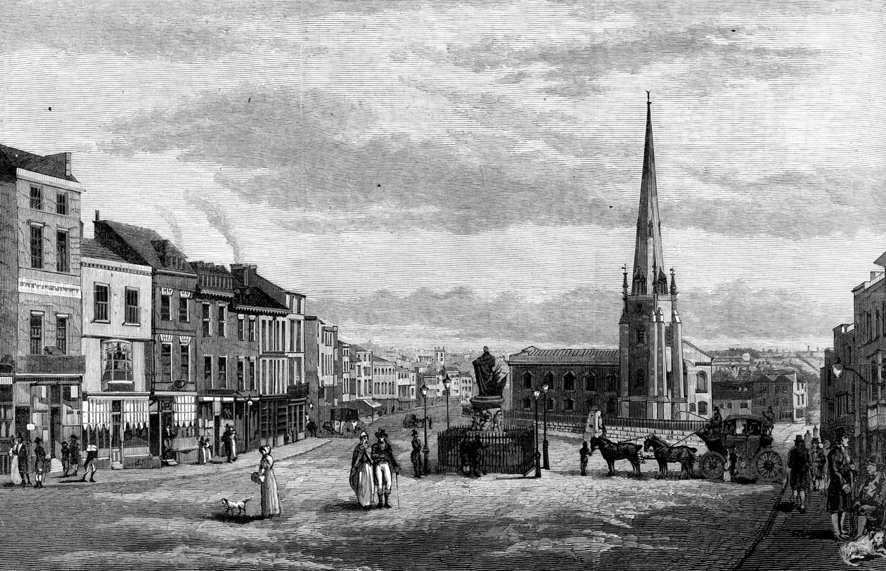 A Praça de Touros, com a Igreja de St Martins, Birmingham, 1812 1887 de Unbekannt