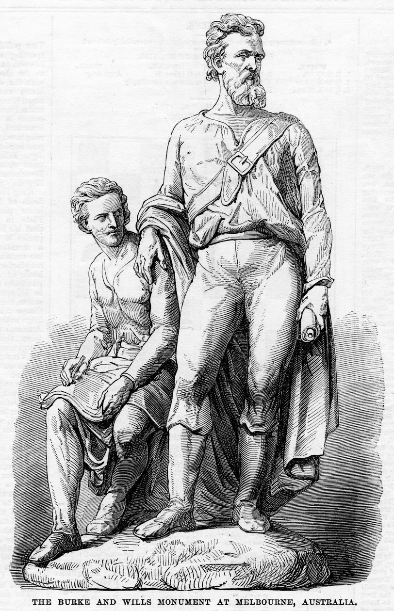 O monumento de Burke e Wills em Melbourne, Austrália, 1865 de Unbekannt