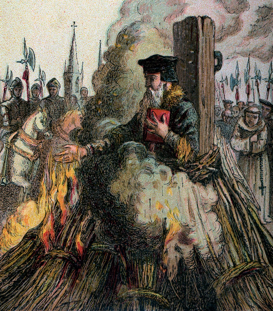 A queima de Cranmer, 1556, c1850 de Unbekannt