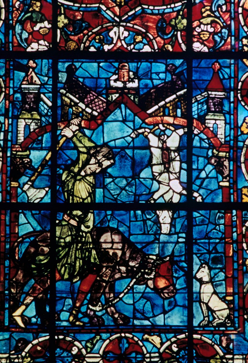 Os açougueiros, vitral, Catedral de Chartres, França, 1194-1260 de Unbekannt