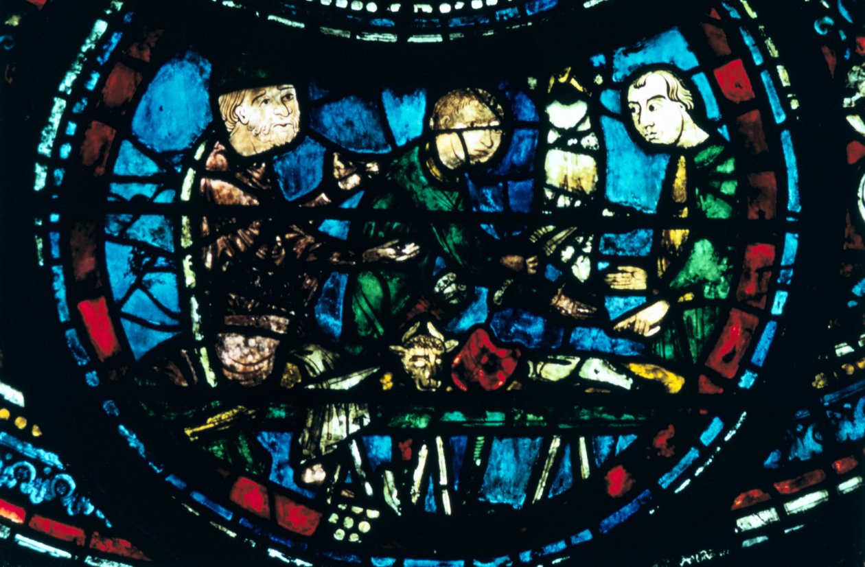 Os açougueiros, vitral, Catedral de Chartres, França, 1194-1260 de Unbekannt